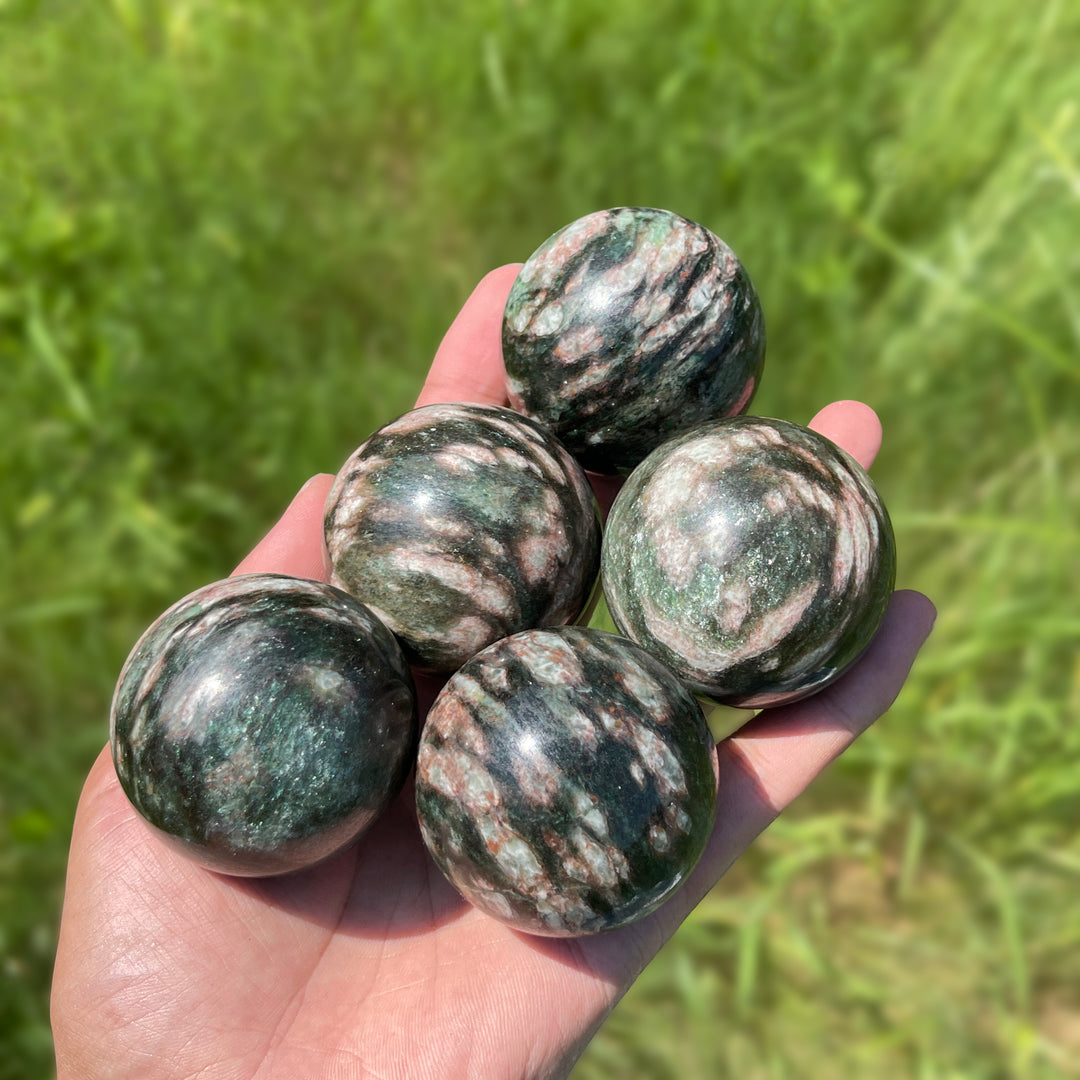 Natural Crystal Striking Fuchsite In Quartz Sphere