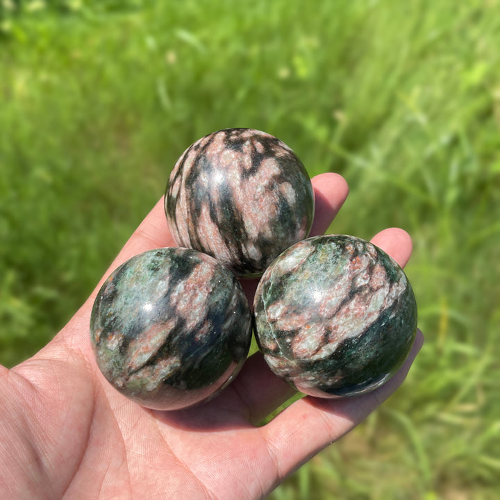 Natural Crystal Striking Fuchsite In Quartz Sphere