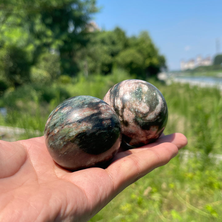 Natural Crystal Striking Fuchsite In Quartz Sphere