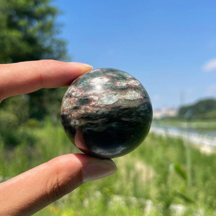 Natural Crystal Striking Fuchsite In Quartz Sphere