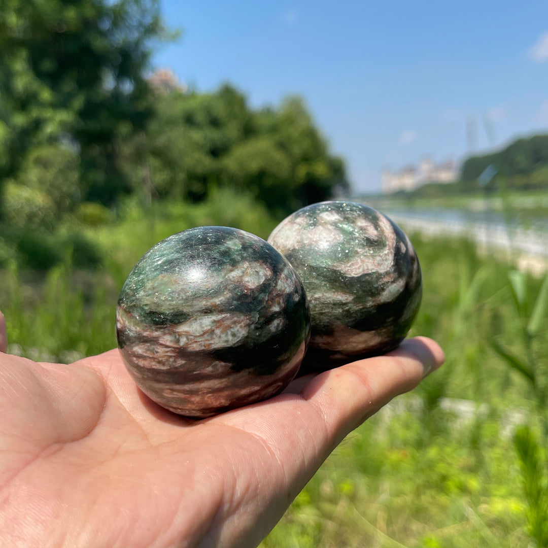 Natural Crystal Striking Fuchsite In Quartz Sphere