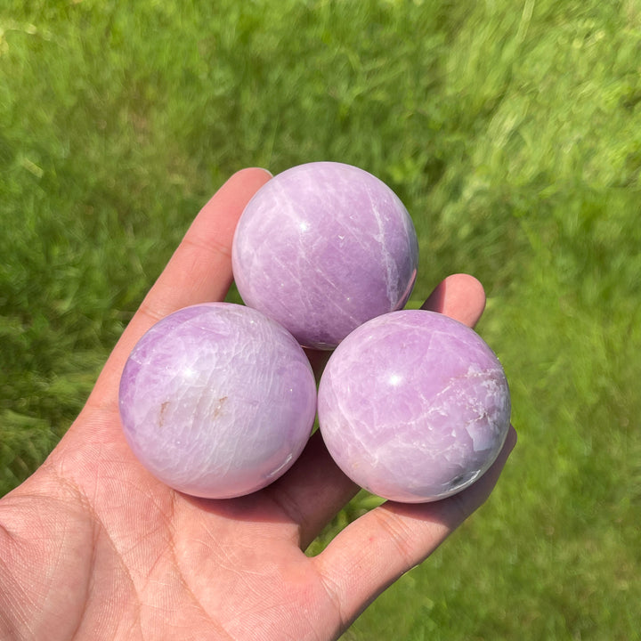 Natural Kunzite Rounded Crystal Sphere