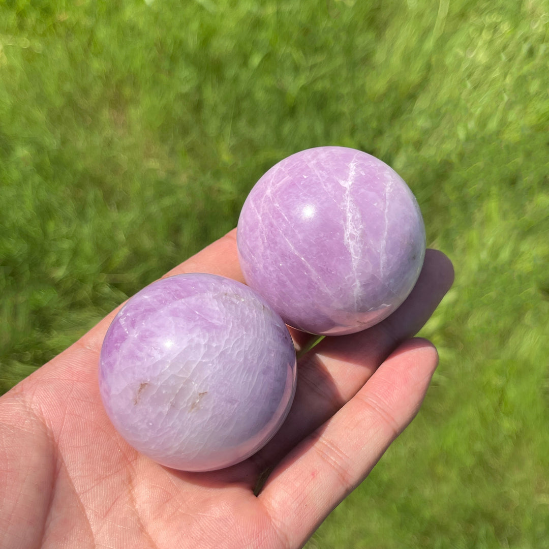 Natural Kunzite Rounded Crystal Sphere