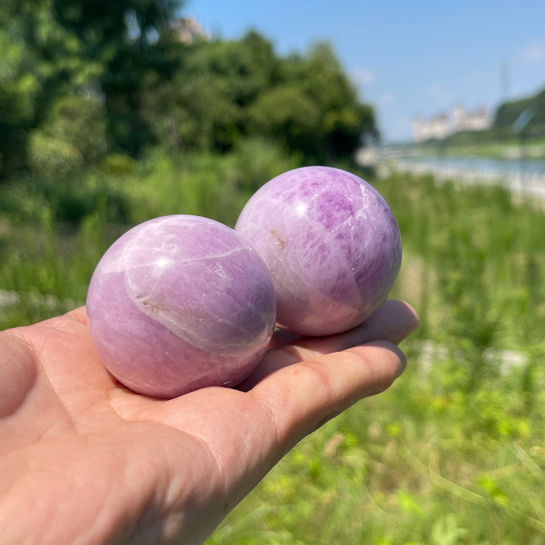 Natural Kunzite Rounded Crystal Sphere