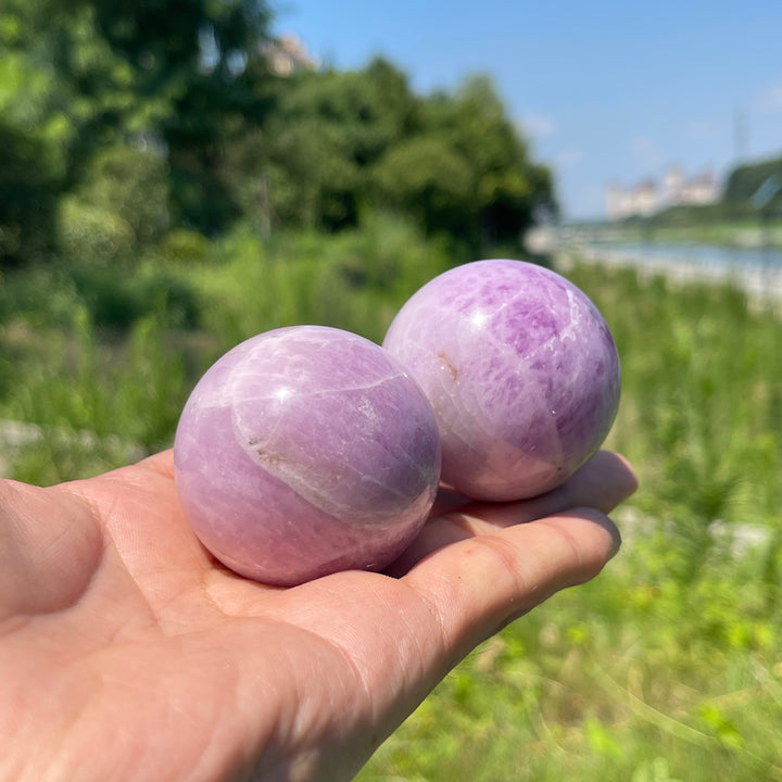 Natural Kunzite Rounded Crystal Sphere