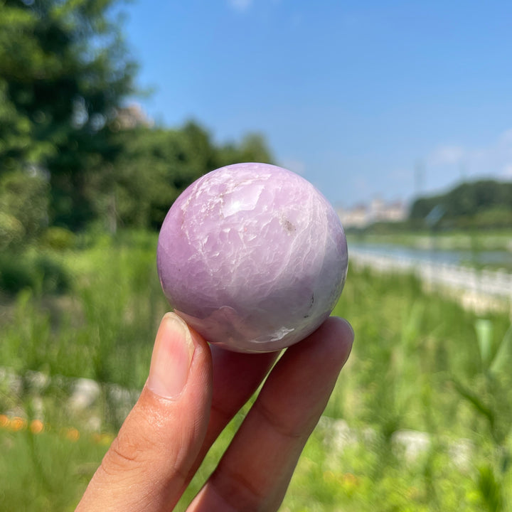 Natural Kunzite Rounded Crystal Sphere
