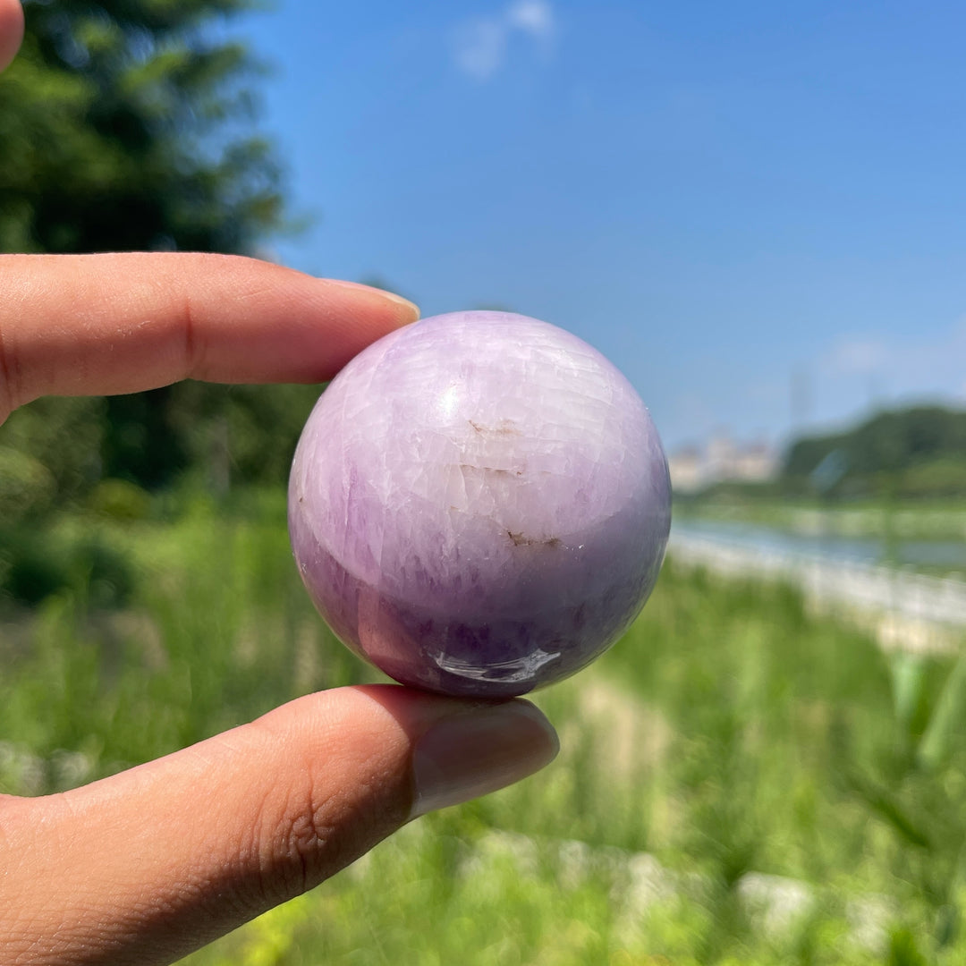 Natural Kunzite Rounded Crystal Sphere