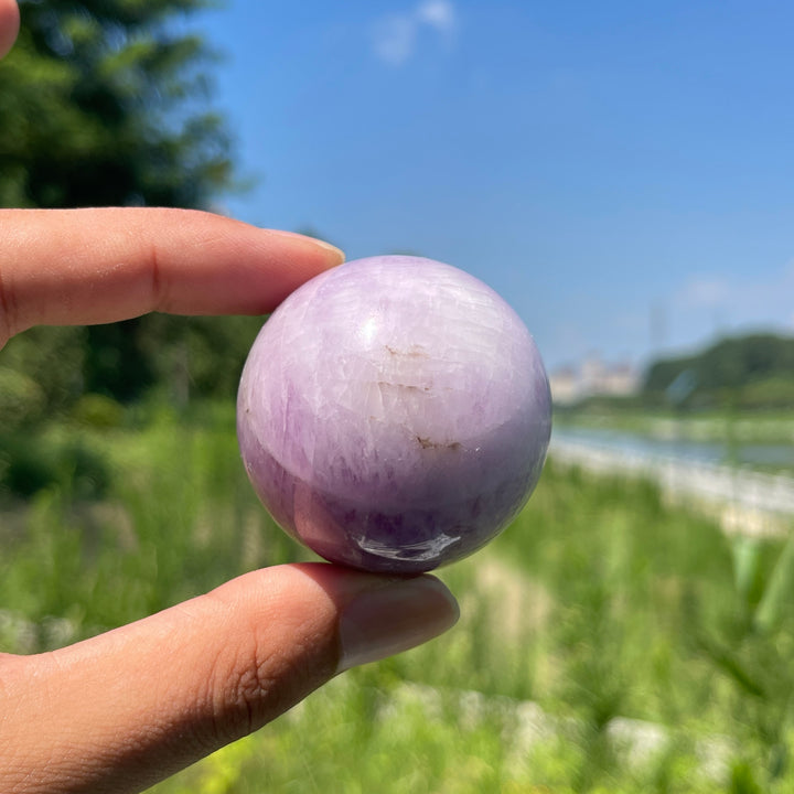 Natural Kunzite Rounded Crystal Sphere