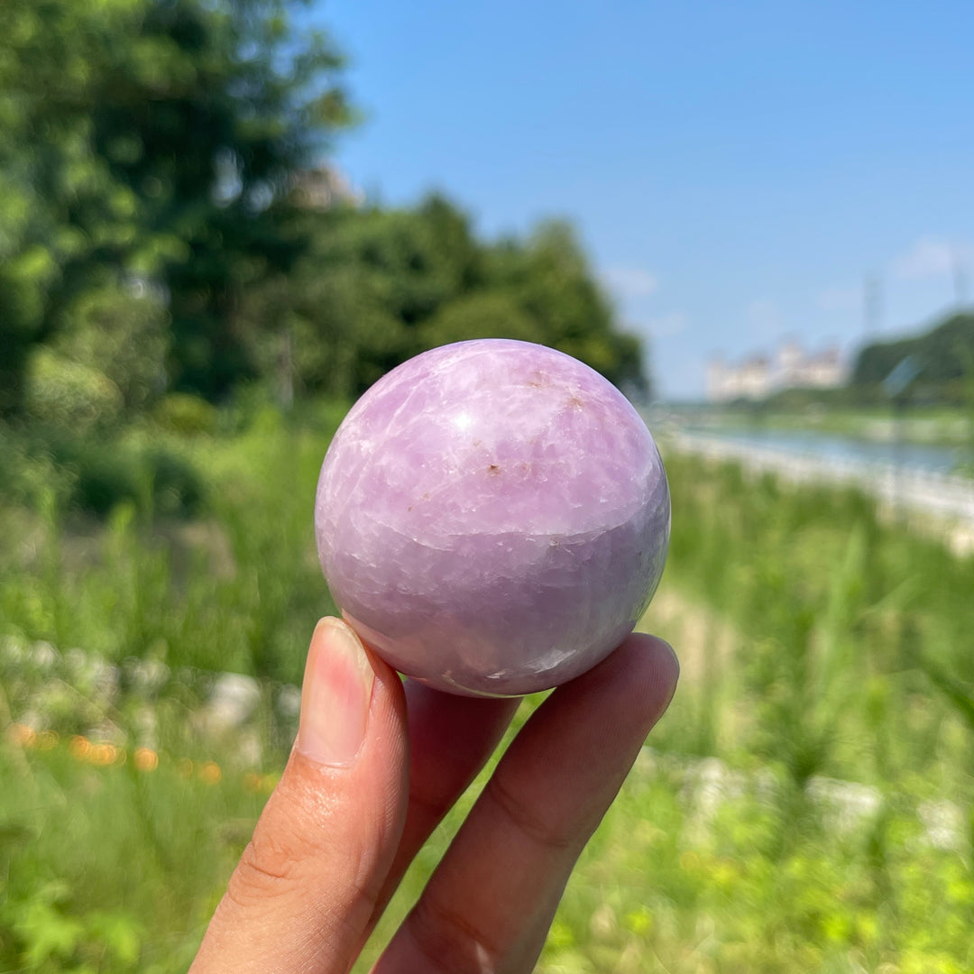 Natural Kunzite Rounded Crystal Sphere