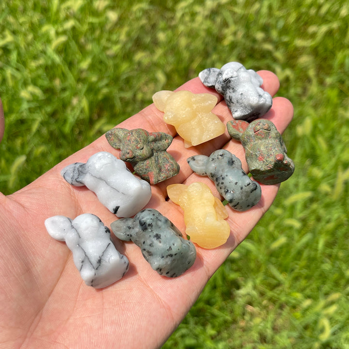 Natural Crystal Carving Mixed Materials Pig