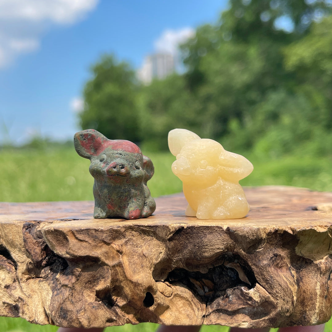Natural Crystal Carving Mixed Materials Pig