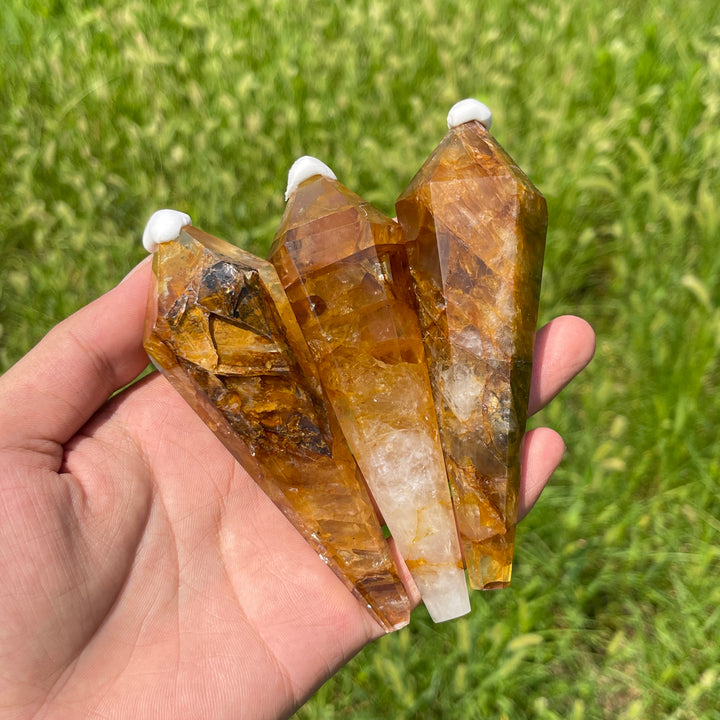 Unique,Natural Crystal Golden Healer Wand