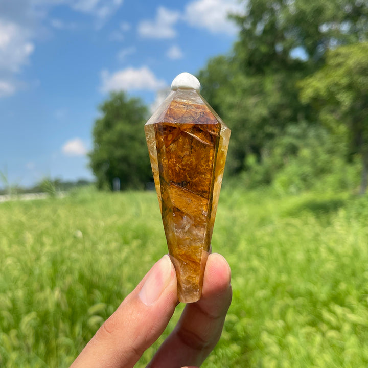 Unique,Natural Crystal Golden Healer Wand