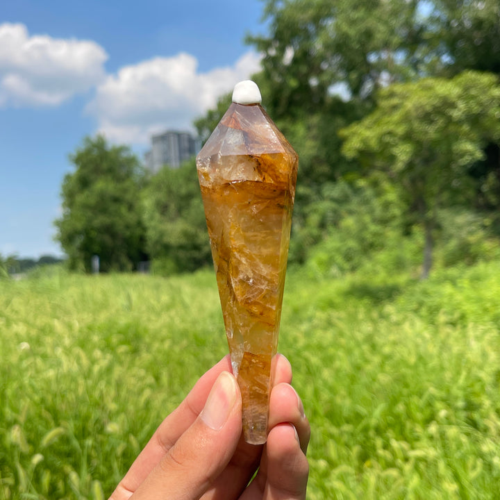 Unique,Natural Crystal Golden Healer Wand