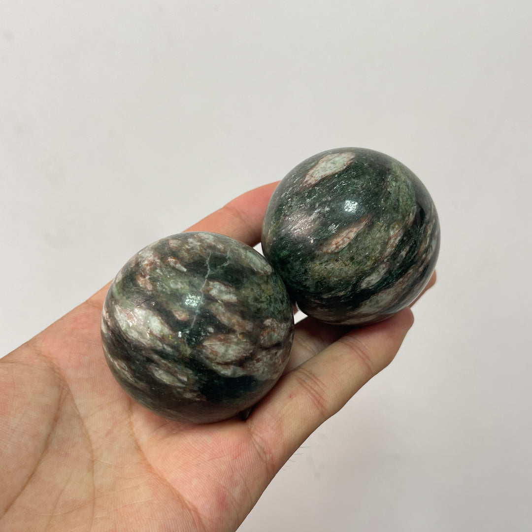 Natural Crystal Striking Fuchsite In Quartz Sphere