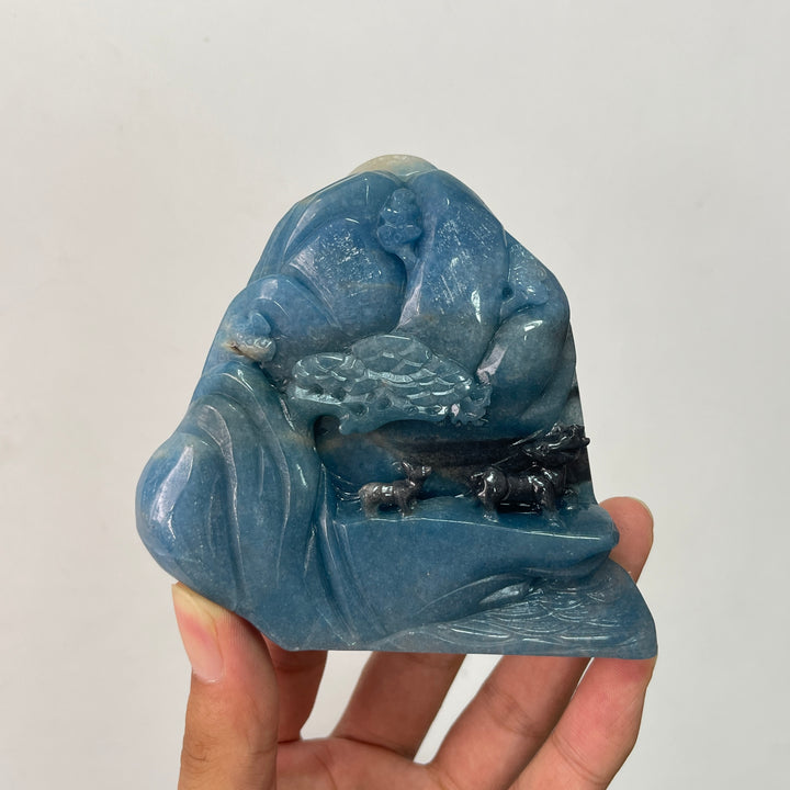 Unique,A Slightly Imperfect Natural Crystal Art rolleite Landscape Carving