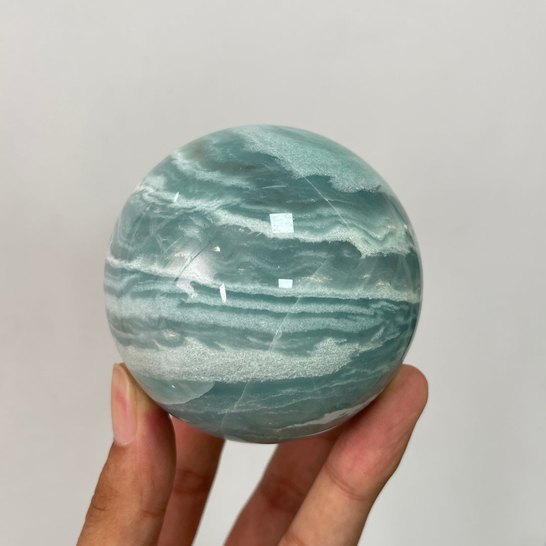Unique,Natural Crystal Blue Quartzite Sphere
