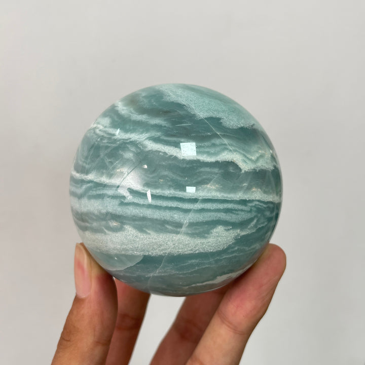 Unique,Natural Crystal Blue Quartzite Sphere