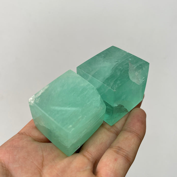 Natural Crystal Green Fluorite Cube