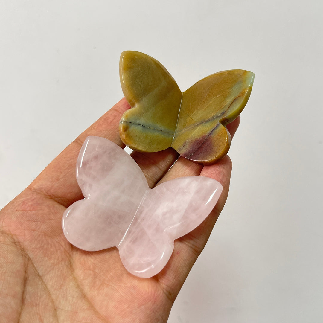 Natural Crystal Carved Stereoscopic Butterfly