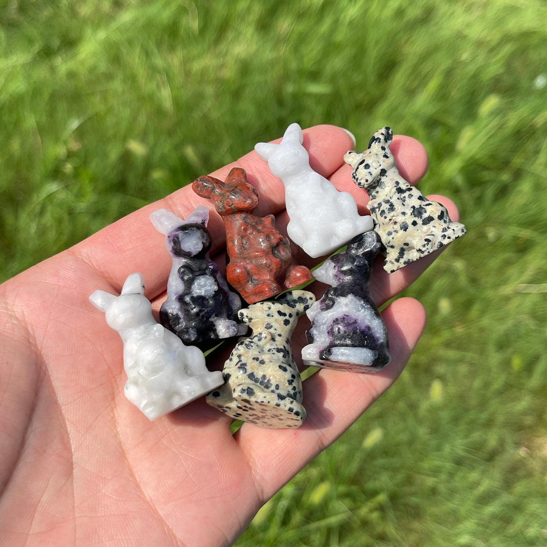 Natural Crystal Mixed Material Kangaroo Carving