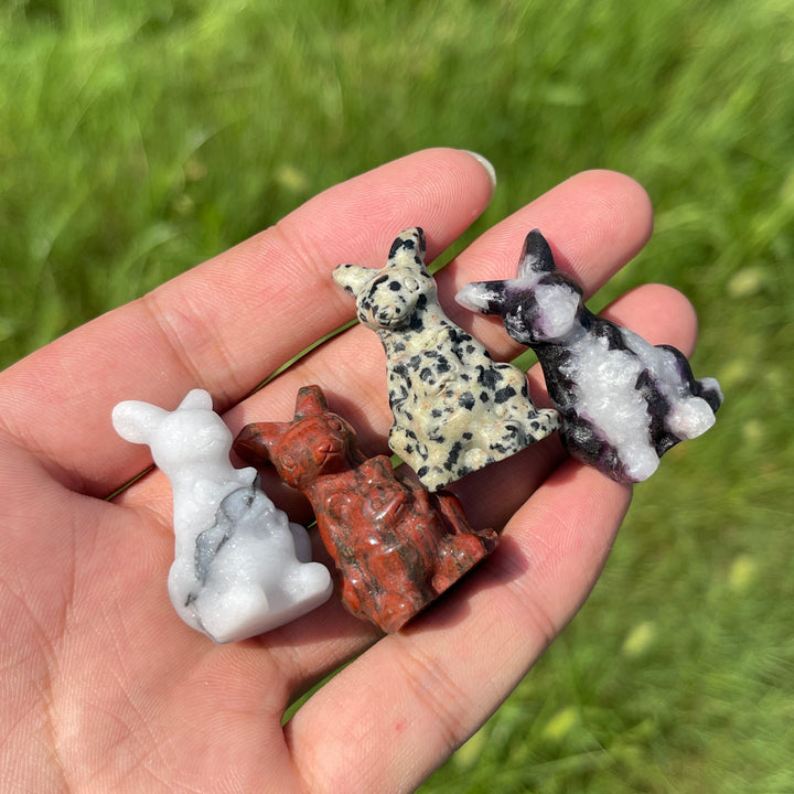 Natural Crystal Mixed Material Kangaroo Carving