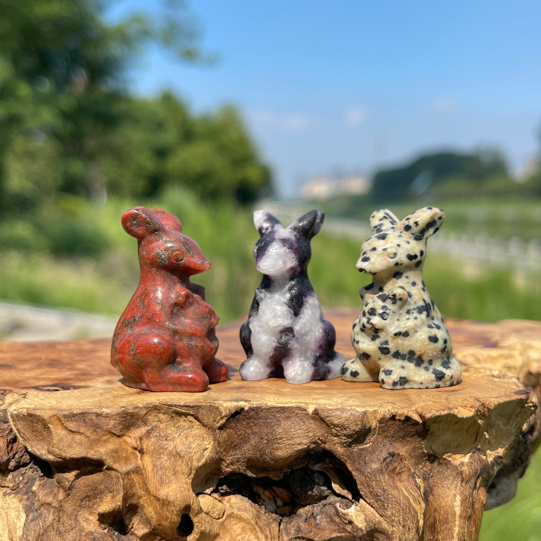 Natural Crystal Mixed Material Kangaroo Carving