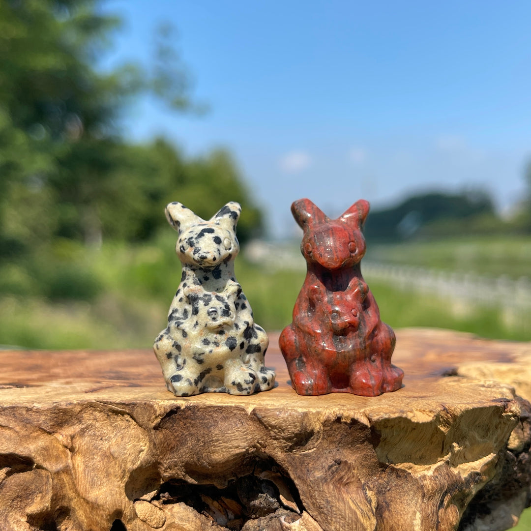 Natural Crystal Mixed Material Kangaroo Carving