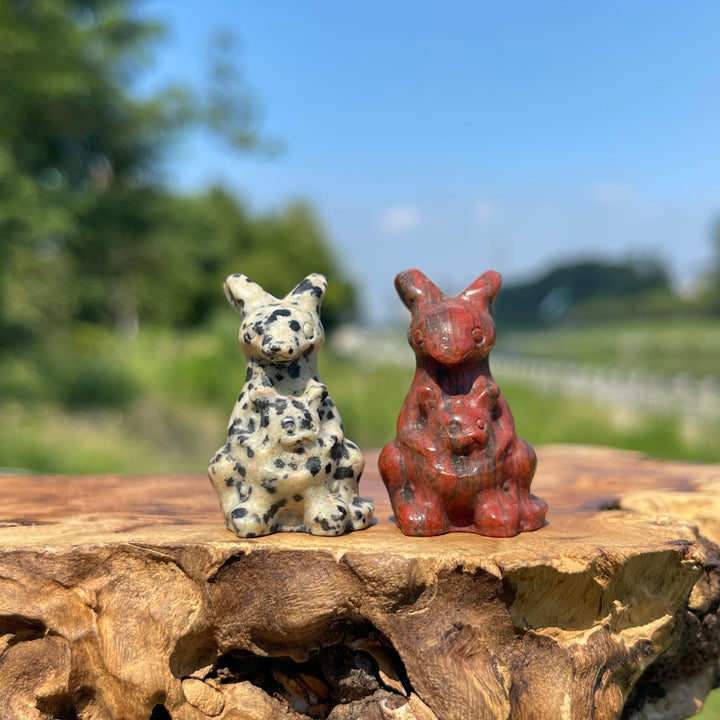 Natural Crystal Mixed Material Kangaroo Carving