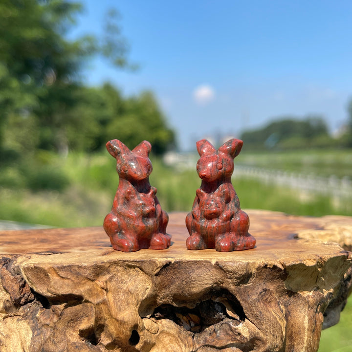 Natural Crystal Mixed Material Kangaroo Carving
