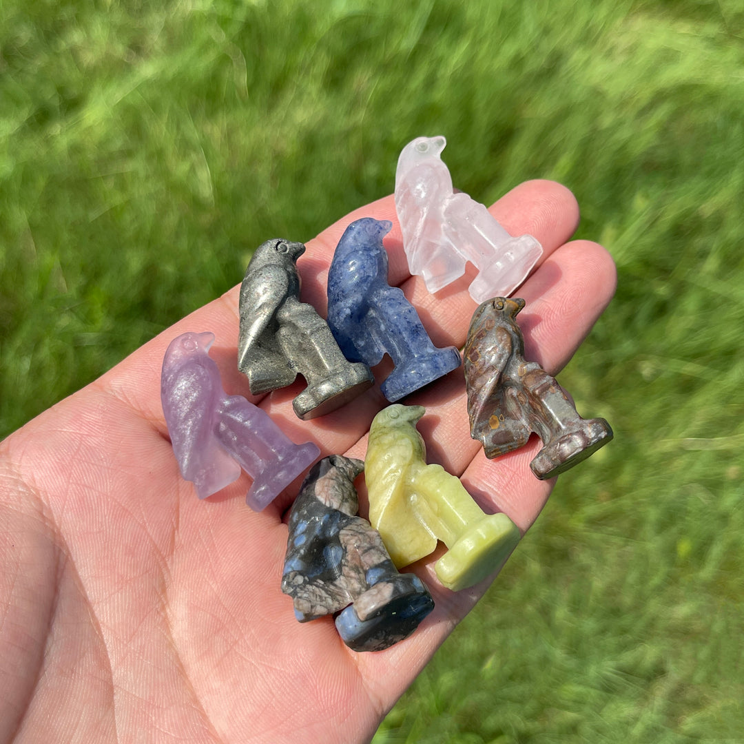 Natural Crystal Carving Mixed Materials Crow