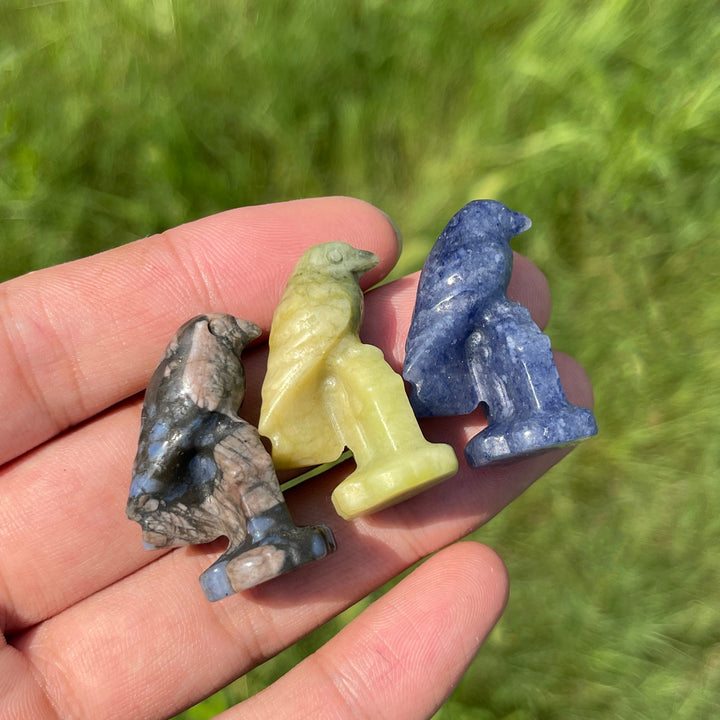 Natural Crystal Carving Mixed Materials Crow