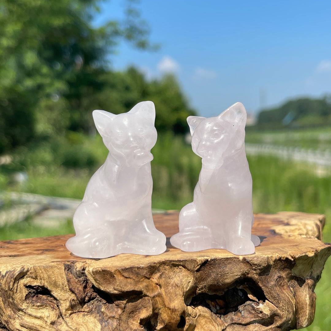 Natural Crystal Lovely Licking‑paw Cat