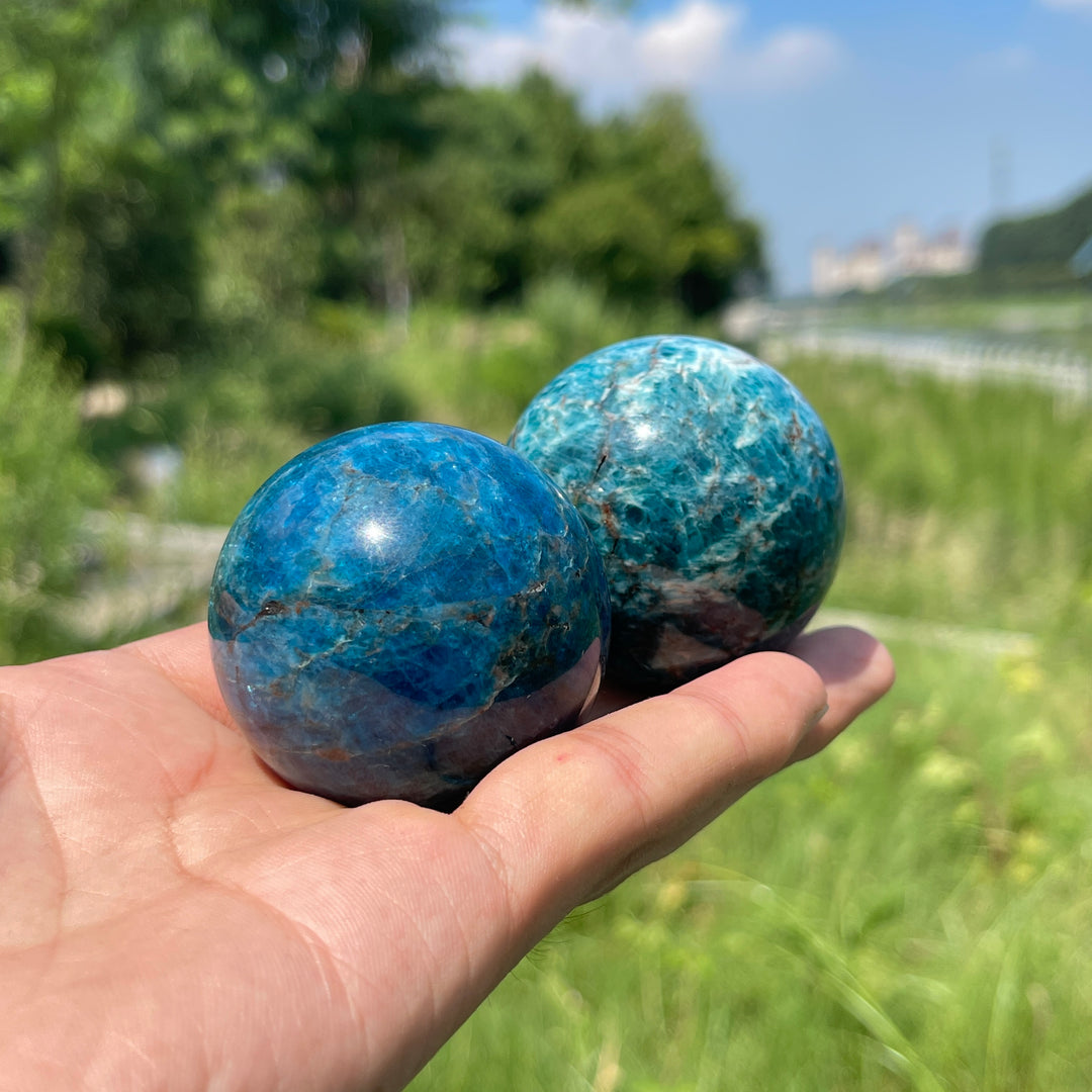 Natural Crystal Apatite Sphere