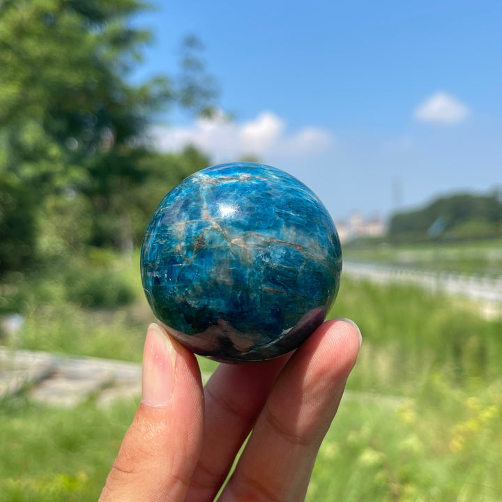 Natural Crystal Apatite Sphere