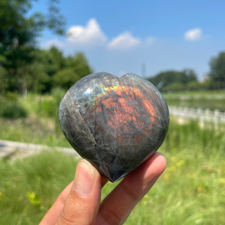 Unique,Natural Crystal Labradorite Heart