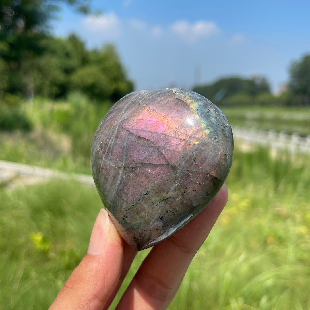 Unique,Natural Crystal Labradorite Heart