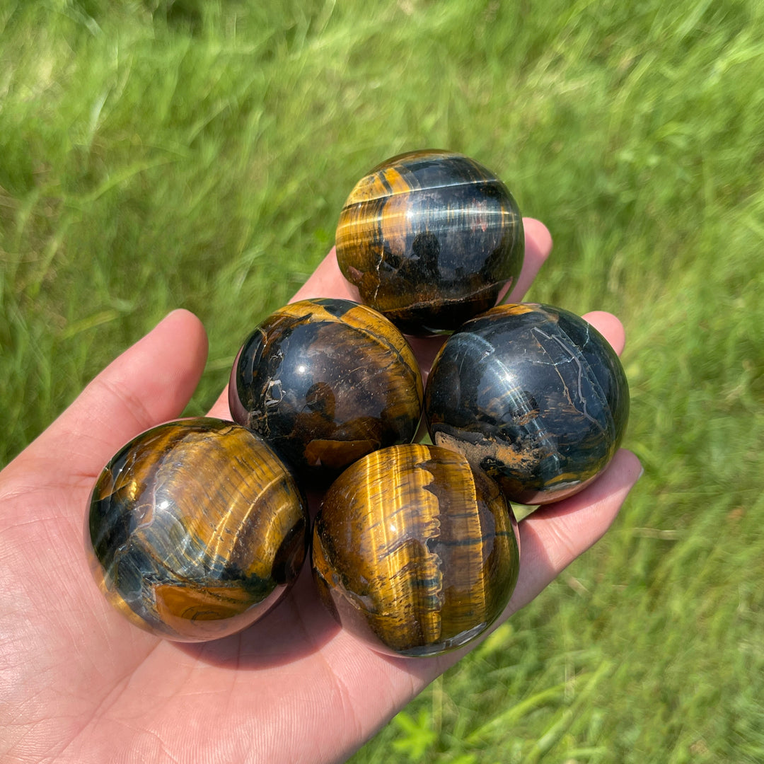 Natural Crystal Blue Yellow Tiger Eye Sphere