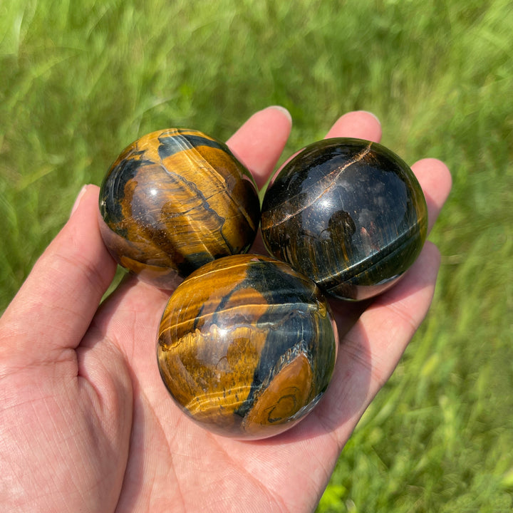 Natural Crystal Blue Yellow Tiger Eye Sphere
