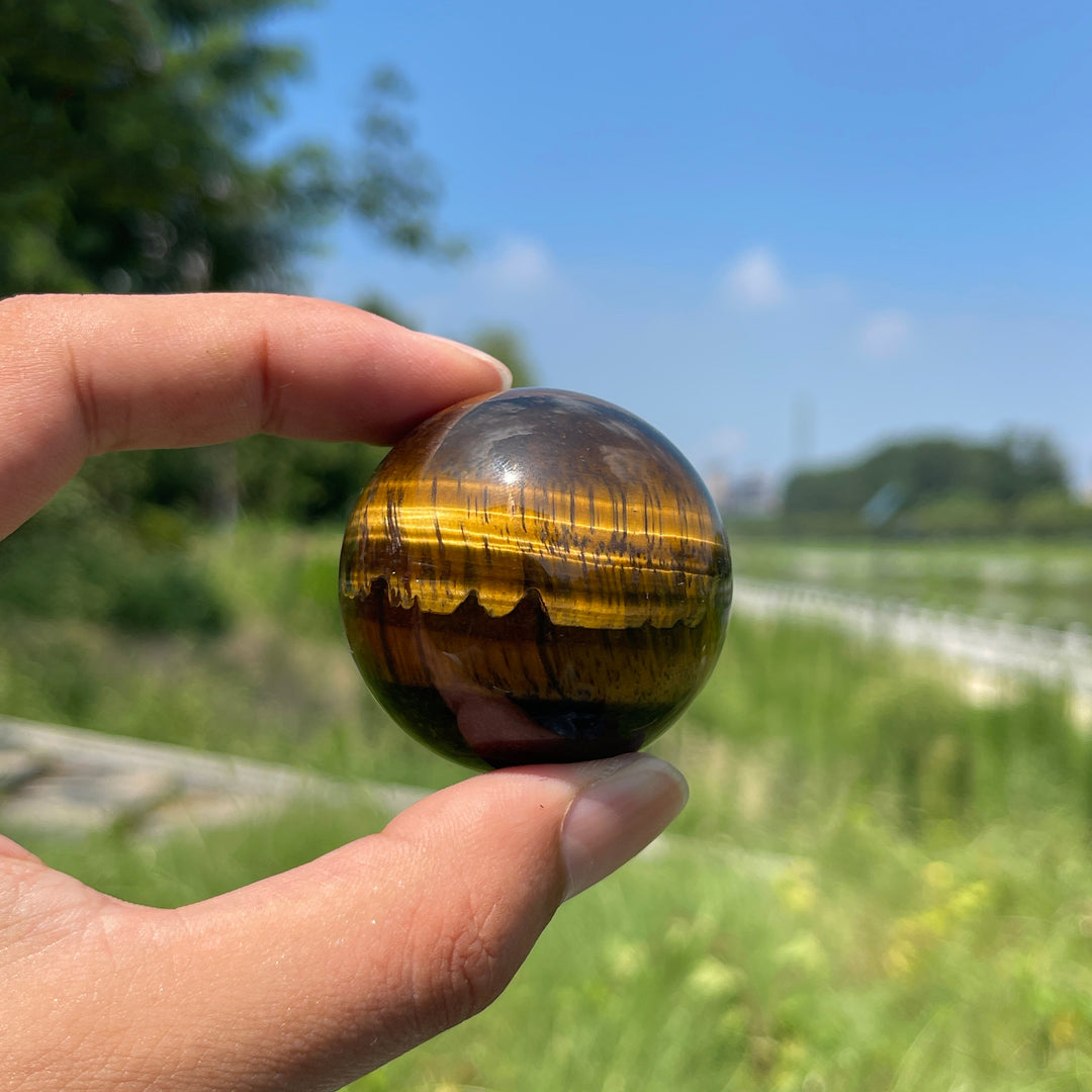 Natural Crystal Blue Yellow Tiger Eye Sphere