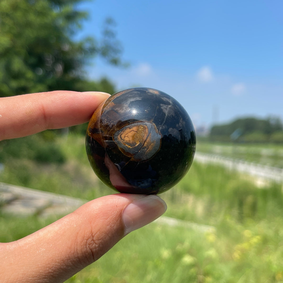 Natural Crystal Blue Yellow Tiger Eye Sphere