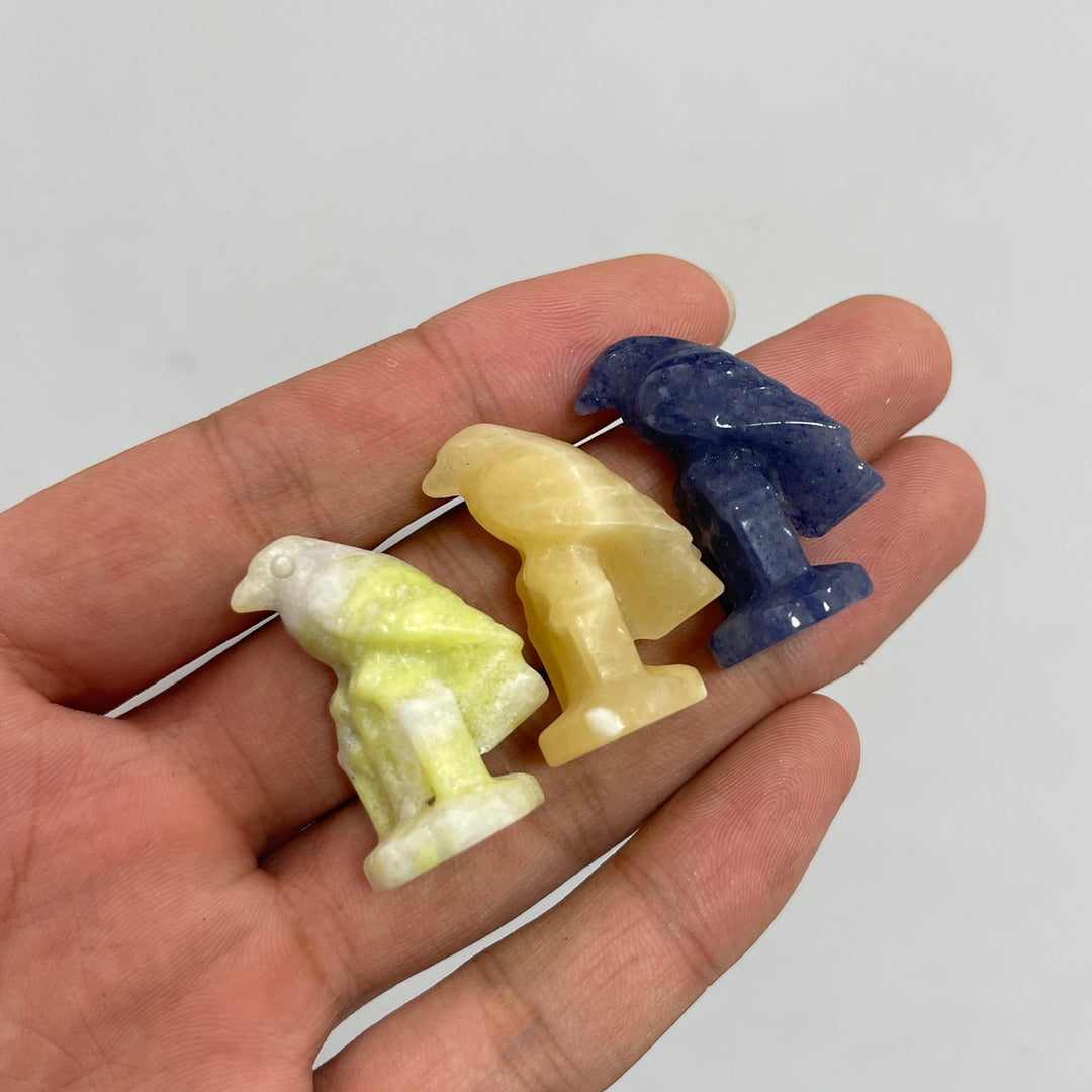 Natural Crystal Carving Mixed Materials Crow