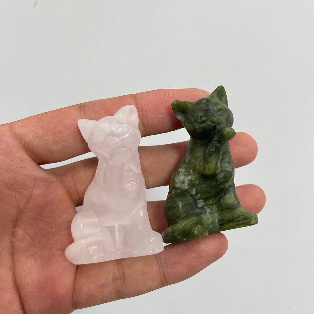 Natural Crystal Lovely Licking‑paw Cat