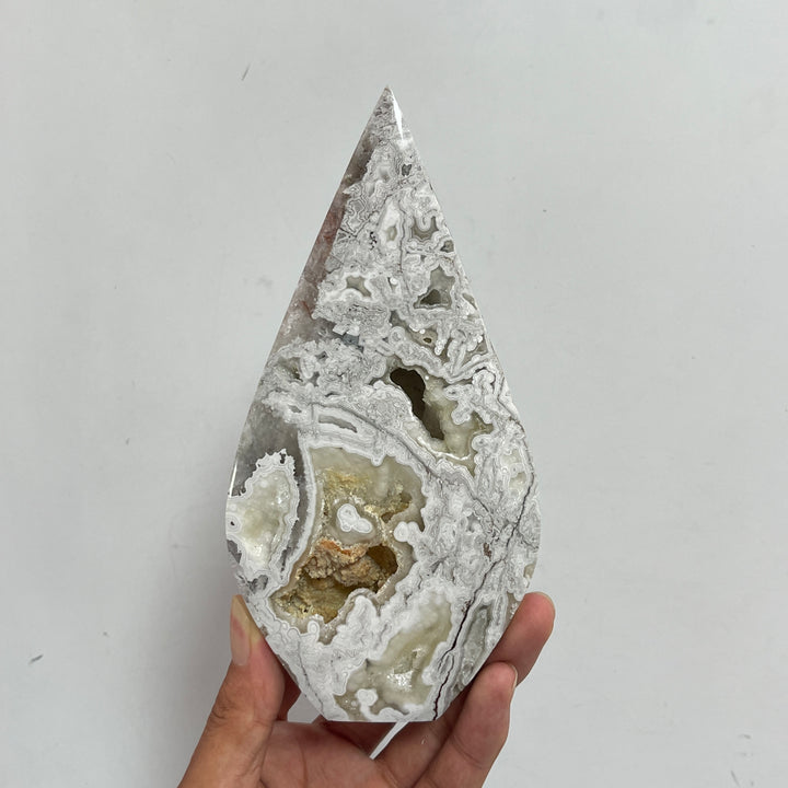 Unique,Natural Crystal Large Mexican Agate Teardrop
