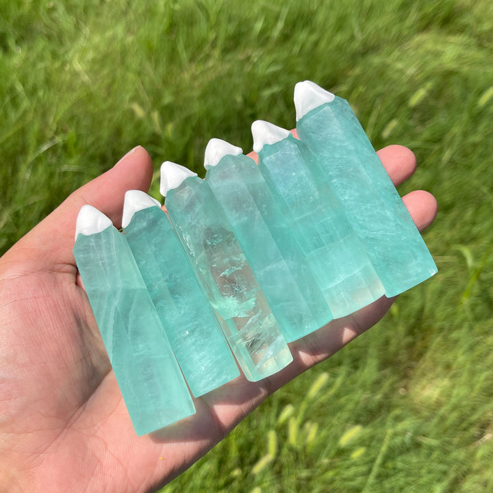 Natural Crystal Small Green Fluorite Point