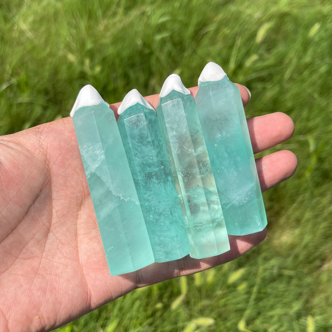 Natural Crystal Small Green Fluorite Point