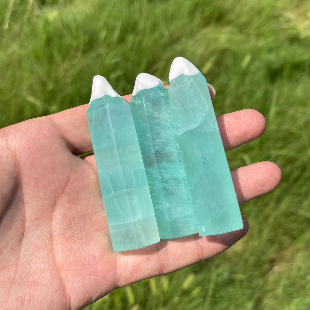 Natural Crystal Small Green Fluorite Point