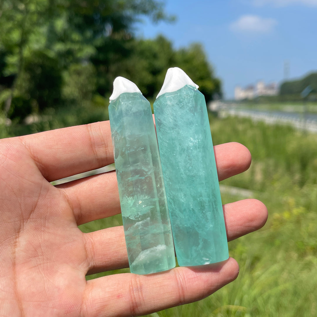 Natural Crystal Small Green Fluorite Point