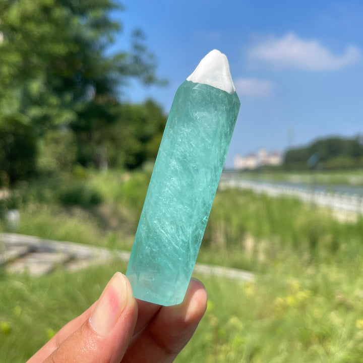 Natural Crystal Small Green Fluorite Point