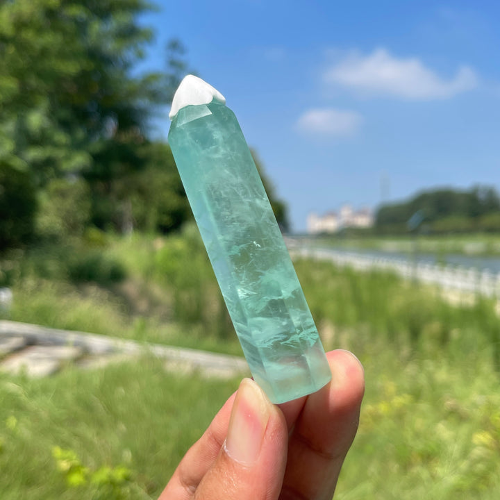 Natural Crystal Small Green Fluorite Point